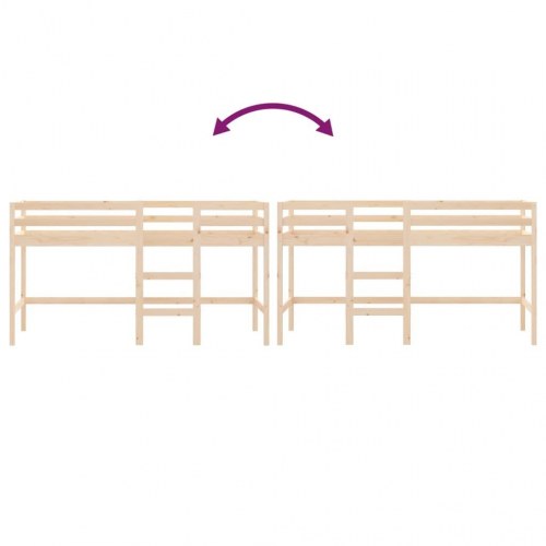 Højseng med stige 90x200 cm massivt fyrretræ