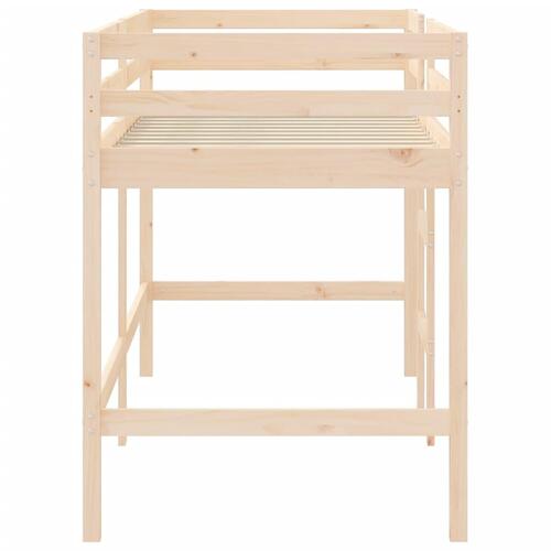 Højseng med stige 90x190 cm massivt fyrretræ