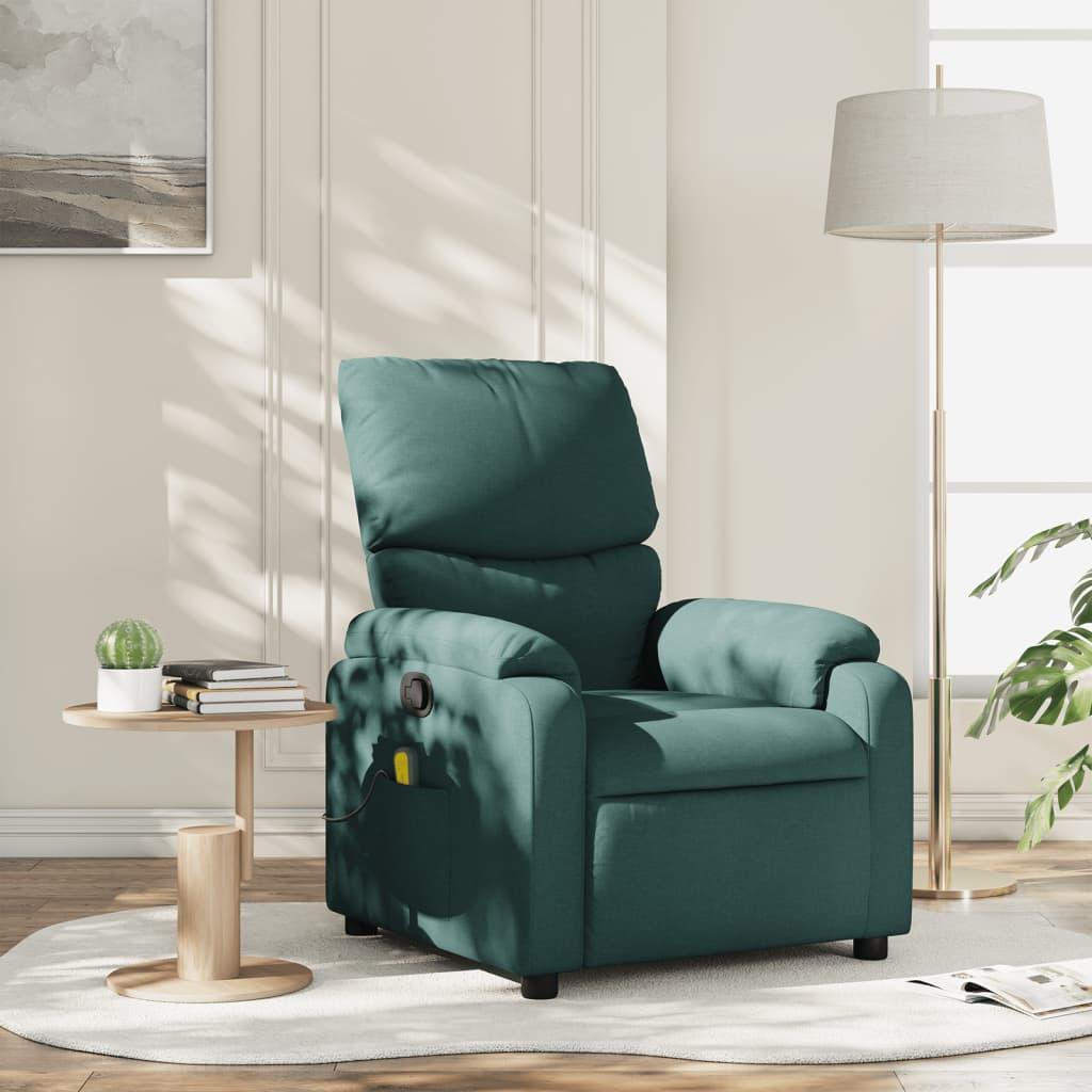 Massagestol Stof Mørkegrøn