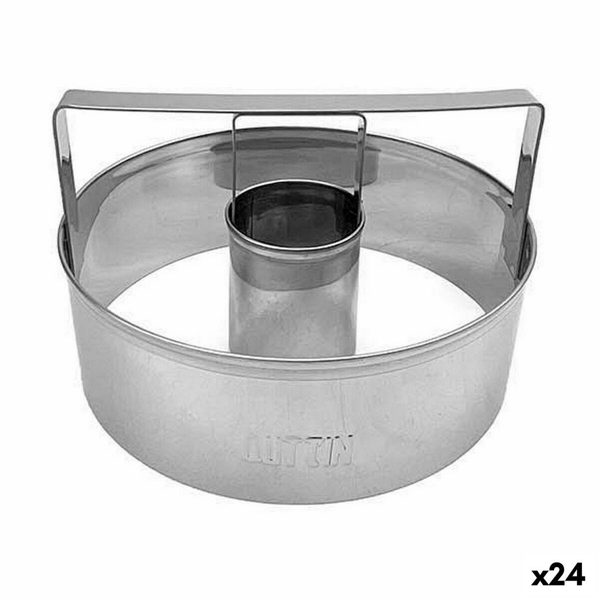 Bageform Quttin Sølvfarvet Stål Donuts Ø 10 cm 10 x 3,5 cm (24 enheder)