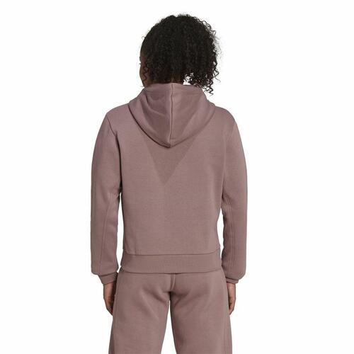 Hættetrøje med Lynlås til Kvinder Adidas ALL SZN Fleece Kaffe 2XS