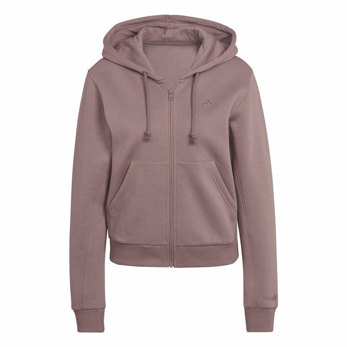 Hættetrøje Med Lynlås Til Kvinder Adidas All Szn Fleece Kaffe