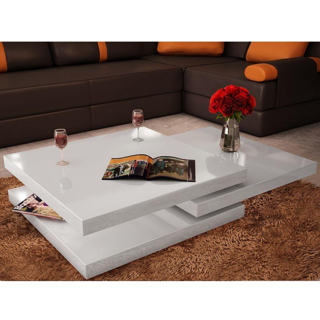 Sofabord 3 niveauer hvid højglans