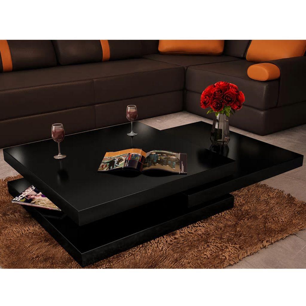 Sofabord 3 niveauer sort højglans