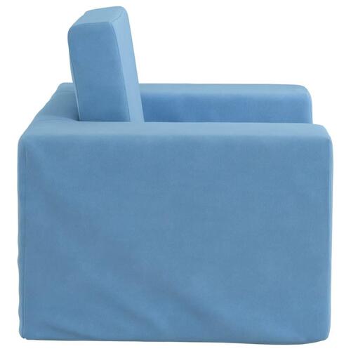 Sofa til børn blødt plys blå (OUTLET B)