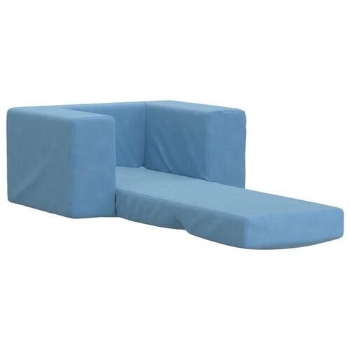 Sofa til børn blødt plys blå