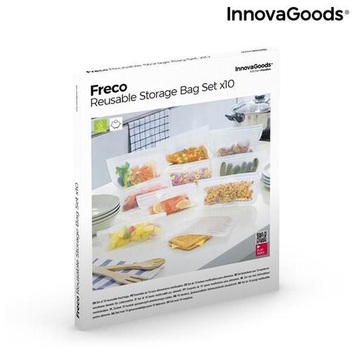 Sæt med genanvendelige poser til fødevarer Freco InnovaGoods 10 Dele