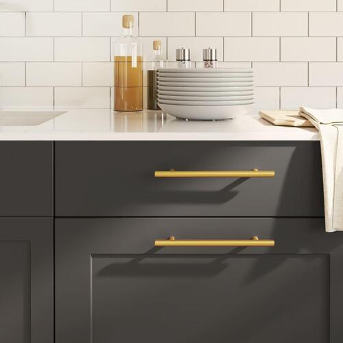 Skabshåndtag 10 stk. 160 mm rustfrit stål guldfarvet