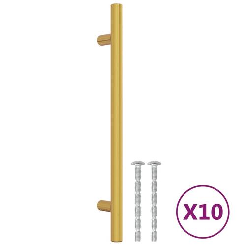 Skabshåndtag 10 stk. 160 mm rustfrit stål guldfarvet
