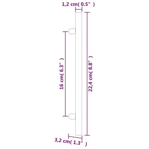 Skabshåndtag 10 stk. 160 mm rustfrit stål guldfarvet