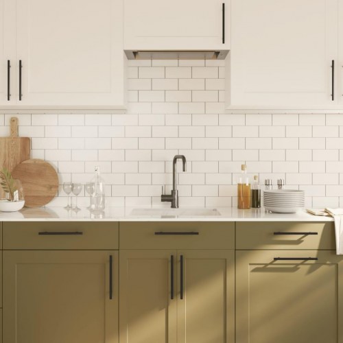 Skabshåndtag 10 stk. 160 mm rustfrit stål sort