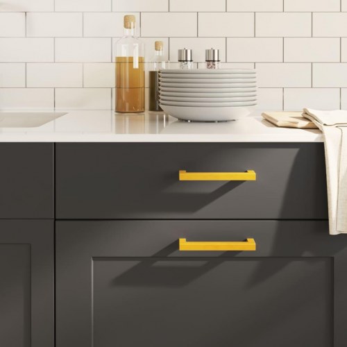 Skabshåndtag 10 stk. 128 mm rustfrit stål guldfarvet