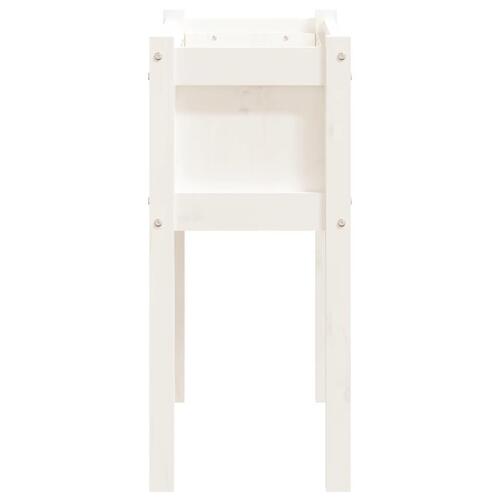 Plantekasse med ben 70x31x70 cm massivt fyrretræ hvid