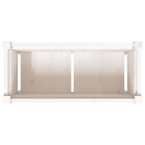Plantekasse med ben 70x31x70 cm massivt fyrretræ hvid
