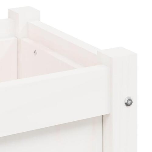 Plantekasse med ben 70x31x70 cm massivt fyrretræ hvid