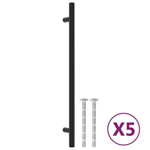 Skabshåndtag 5 stk. 224 mm rustfrit stål sort