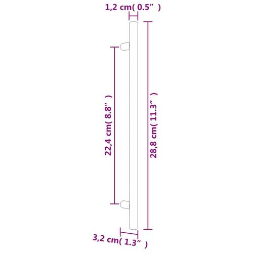 Skabshåndtag 5 stk. 224 mm rustfrit stål sort