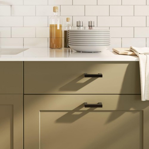 Skabshåndtag 10 stk. 64 mm rustfrit stål sort