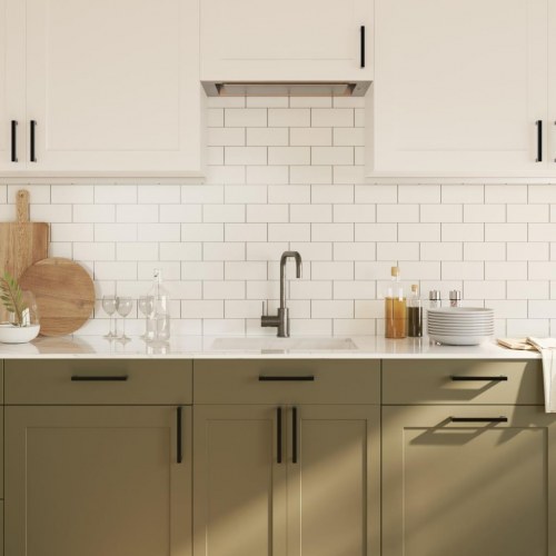 Skabshåndtag 10 stk. 128 mm rustfrit stål sort