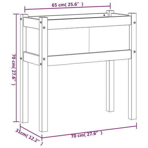 Plantekasse med ben 70x31x70 cm imprægneret fyrretræ