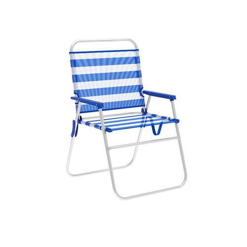 Polstrede Campingstol Marbueno Striber Blå Hvid 52 x 80 x 56 cm
