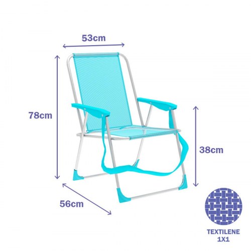 Campingstol Marbueno akvamarin - 53 x 78 x 56 cm