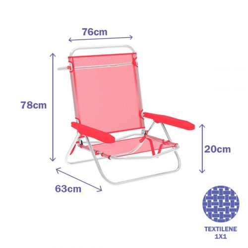 Marbueno polstret campingstol - Koral, 63 × 76 × 78 cm