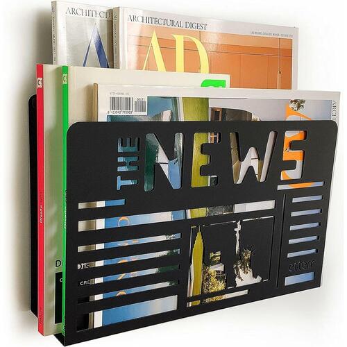 Tidsskriftholder Etterr The news Væg Sort 30 x 20 x 10 cm