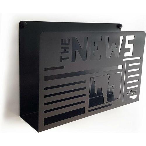 Tidsskriftholder Etterr The news Væg Sort 30 x 20 x 10 cm