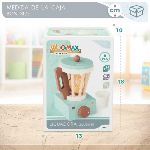 Woomax legetøjsblender i træ - 6 dele, 11,5 × 17,5 × 11,5 cm