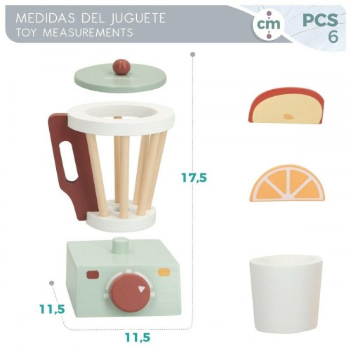 Woomax legetøjsblender i træ - 6 dele, 11,5 × 17,5 × 11,5 cm