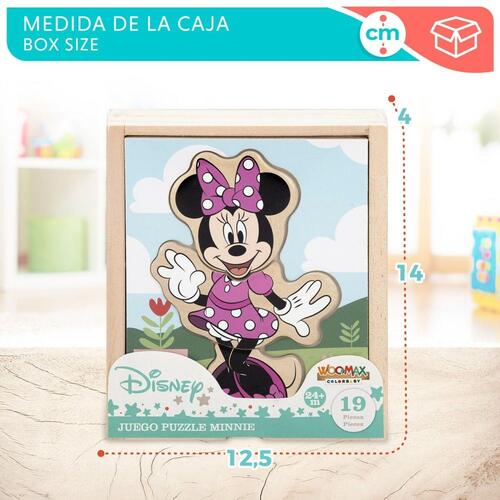 Børne Puslespil af Træ Disney + 2 år 19 Dele (12 enheder)