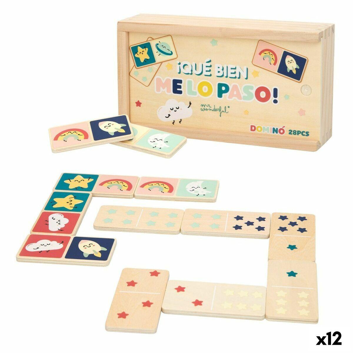 Domino i træ - Mr. Wonderful (12 enheder, 28 brikker)