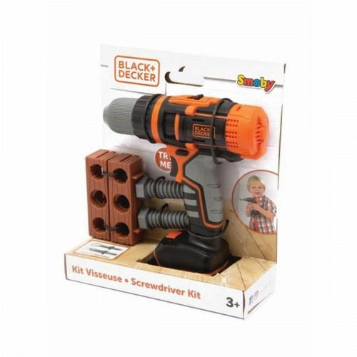 Legetøjs boremaskine - Smoby Black+Decker (plast, sort)