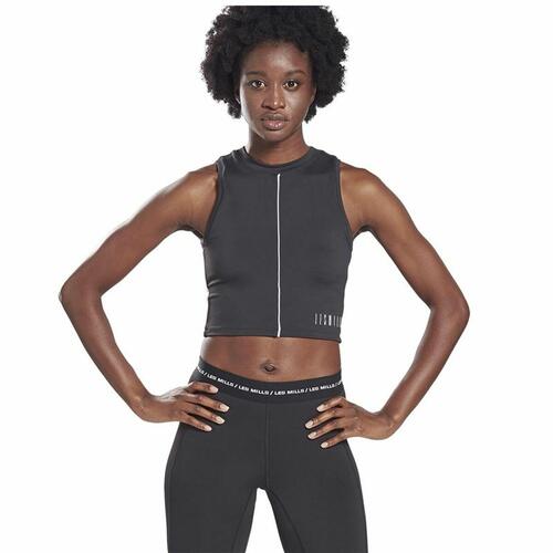 Reebok Les Mills Performance crop top uden ærmer - dame, sort (XS)