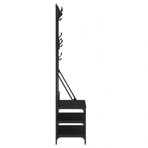 Tøjstativ med skoopbevaring 100×40×184 cm - sort