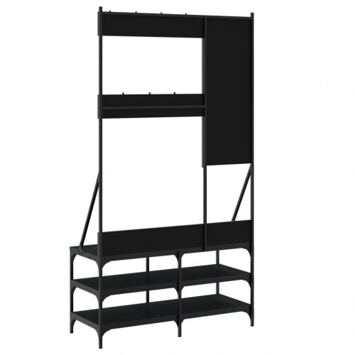 Tøjstativ med skoopbevaring 100×40×184 cm - sort