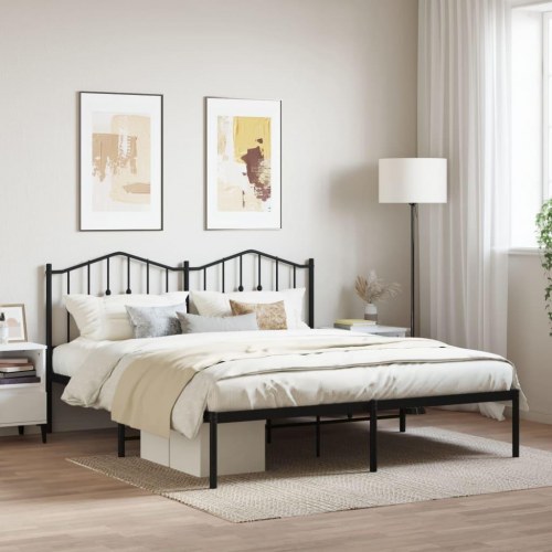 Sengeramme med sengegavl 183 x 213 cm - sort
