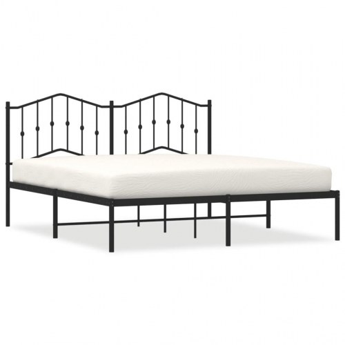 Sengeramme med sengegavl 183 x 213 cm - sort