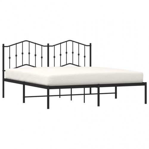 Sengeramme med sengegavl 183 x 213 cm - sort