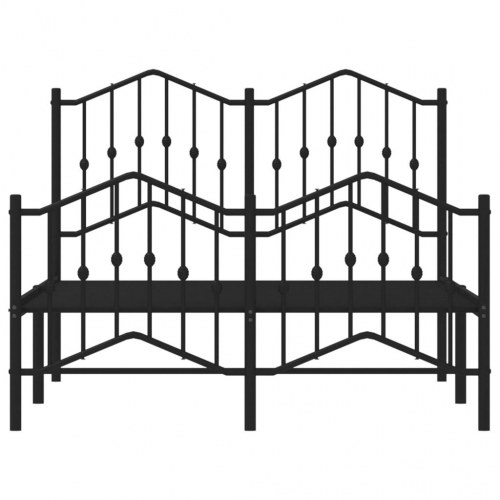 Sengeramme med sengegavl og fodgærde 120x190 cm metal sort
