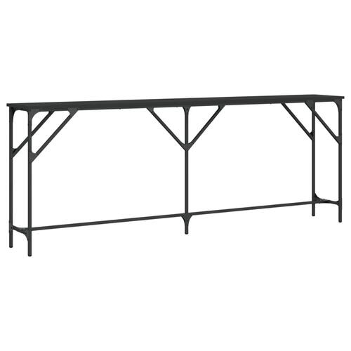 Konsolbord 200x29x75 cm konstrueret træ sort