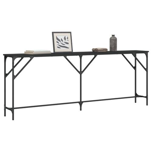 Konsolbord 200x29x75 cm konstrueret træ sort