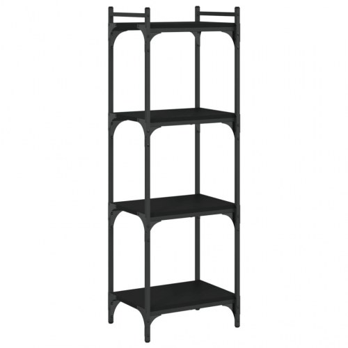 Bogreol med 4 hylder - sort, 40 x 30 x 120 cm