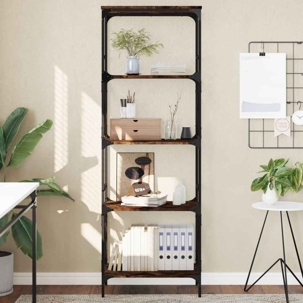 Bogreol 5 Hylder 59X35X Konstrueret Træ - Røget eg / 171 cm