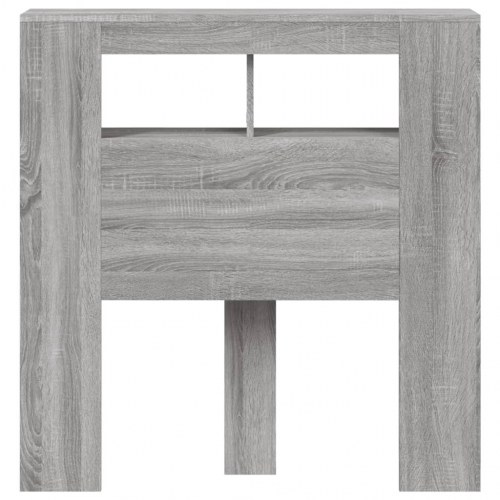 Sengegavl med LED-lys og hylder - 100×18,5×103,5 cm, grå sonoma