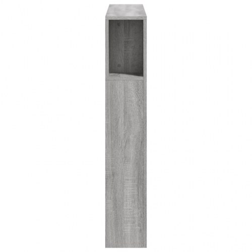 Sengegavl med LED-lys og hylder - 100×18,5×103,5 cm, grå sonoma