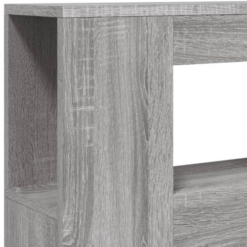 Sengegavl med LED-lys og hylder - 100×18,5×103,5 cm, grå sonoma