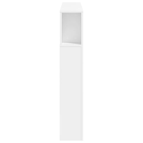 Sengegavl med LED-lys 120x18,5x103,5 cm konstrueret træ hvid