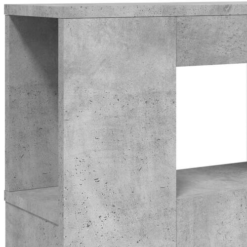 Sengegavl m. LED-lys 120x18,5x103,5 cm konstrueret træ betongrå